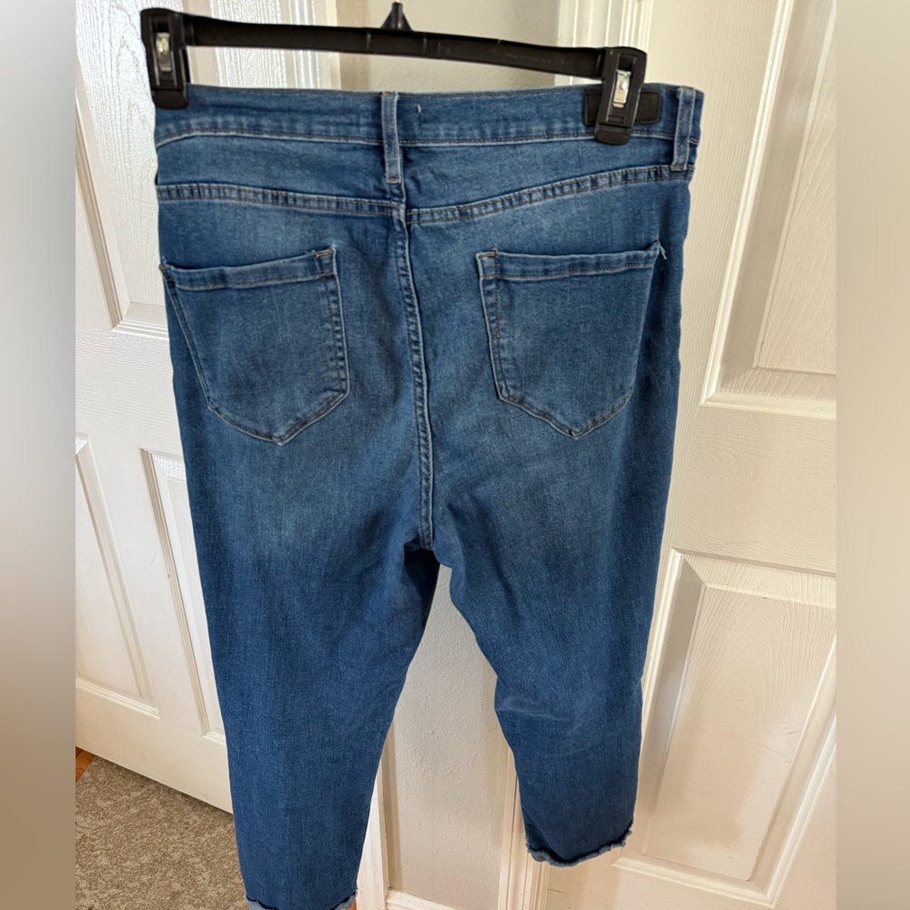 Nicole Miller Stylish Blue  High Rise Skinny Crop Jeans - Picture 5 of 5